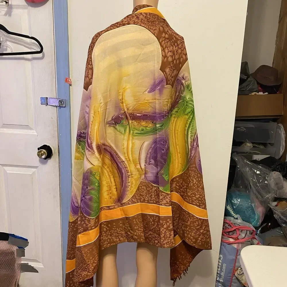 VTG Bohemian Artsy Large 70x44” Fridge Scarf Shawl Wrap Cover-up Beach Core